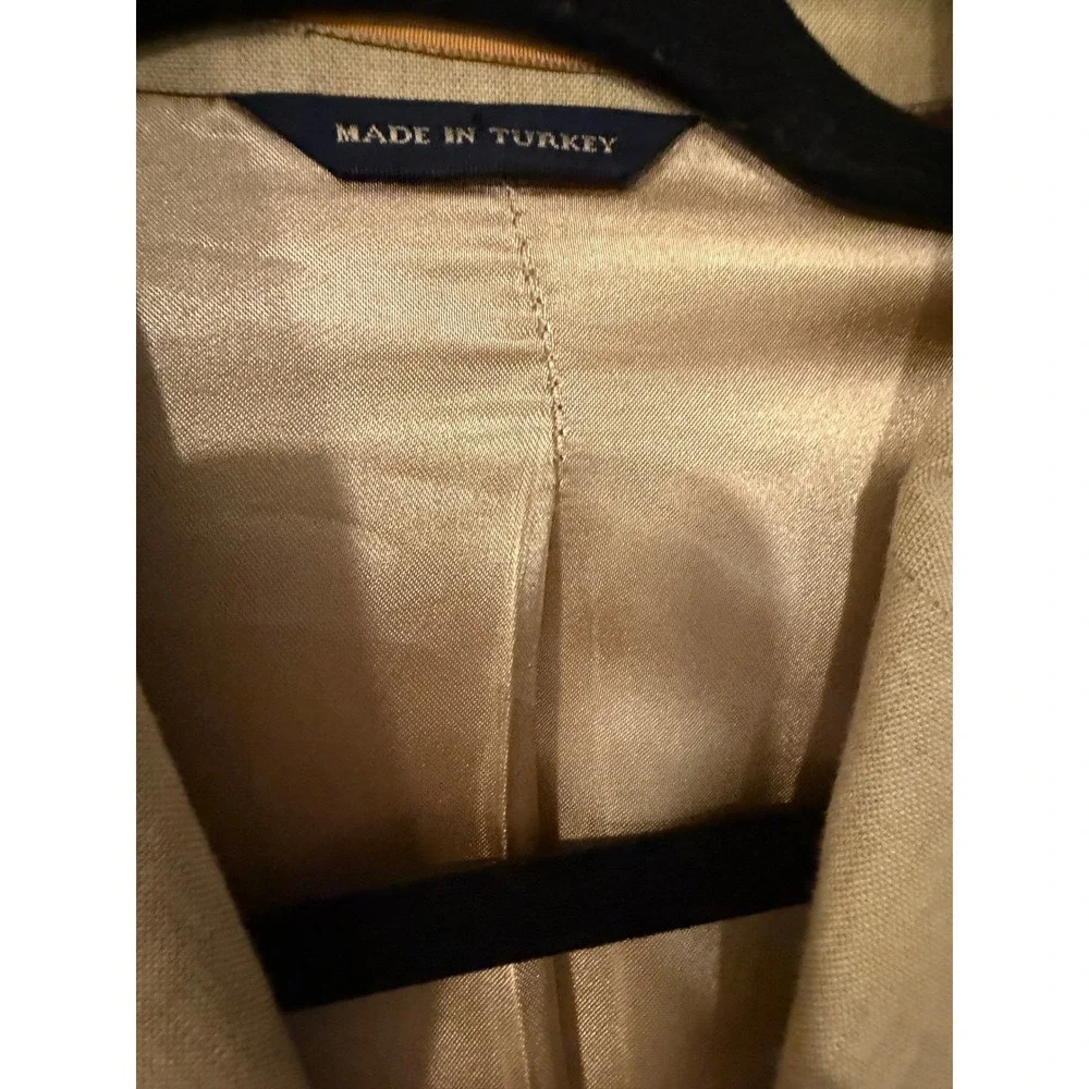 Banana Republic Blazer‎ Mens 38S Tan Linen Cotton Blend 3 Button Coat Jacket